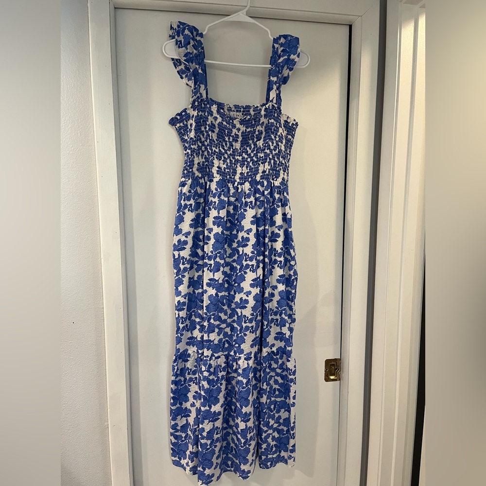 Blue and white flower dress
